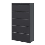 ZUN 5 Drawer Metal Lateral File Cabinet , Black Filing Cabinet with Lock, Lockable File Cabinet for Home 97660935