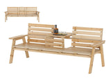 Wooden bench withFol dable Middle Table - Natural 13693200