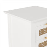 ZUN Wooden Nightstands Set of 2 with Rattan-Woven Surfaces and Three Drawers, Exquisite Elegance with WF318538AAK