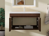 28" Floating Bathroom Vanity With Sink, 0.8-IN Ceramic Sink, Plywood Cabinet with Soft Close Double B2775P577384