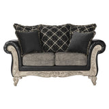 San Marino 2-Tone Fabric Wooden Frame Sofa and Loveseat Set T2574P198797