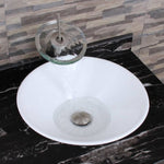 ZUN Ceramic Round Above Counter White Bathroom Sink Art Basin W99969283