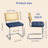 Natural Rattan Dining Chairs Set of 2, Modern Dining Room Chairs with Solid Wood Back for Kitchen W3010P298564