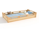 Twin Size Floor Platform Bed with Full-length Guardrails, Low Profile Twin Bed Frame, No Box Spring W1580P438791