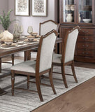 Formal Traditional Design Side Chairs Set of 2 Cherry Finish Fabric Upholstery Nailhead Trim Wooden B011P239543