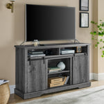 ZUN TV Stand for 65 Inch TV, Entertainment Center with Storage Cabinets and Sliding Barn Door, Mid W1781P268266