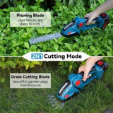 ZUN Hedge Trimmer Cordless, 2 in 1 21V Handheld Electric Weed Shears and Bush Trimmer, with 2 66709891