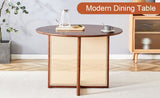 Chinese countryside retro walnut solid wood round table, simple modern imitation rattan table, W1512P355086
