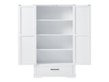 Tall Bathroom Storage Cabinet, Cabinet with Two Doors and One Drawer, Adjustable Shelf, MDF Board, 54458299