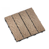 Patio Floor Tiles Pack of 22 WPC Wood-Plastic Composite Patio Deck Tiles DIY Interlocking Decking W206P201290