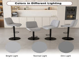 Swivel Bar Stools with Adjustable Height , Backrest, and Soft Knit Fabric - Ideal W2699P360245