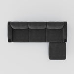 ZUN Convertible Combo Sofa Sofa L-Shaped Sofa with Storage Cabinet Footstool, Living Room Dark Gray W2012126502