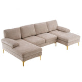 U-Shaped 4-Seat Indoor Modular Sofa Camel--Same type57251652 13456859