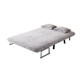 velvet light gray 55 Convertible Chair Bed, Tri-Fold Sofa Bed with Adjustable Backrest & Pillow, W1767P145839