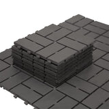 Patio Interlocking Deck Tiles, 12"x12" Square Composite Decking Tiles, Four Slat Plastic Outdoor W1859P184896