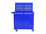 Detachable 5 Drawer Tool Chest with Bottom Cabinet and One Adjustable Shelf--Blue 35102521
