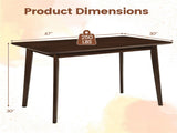 47" Walnut Dining Table for 4-6 People, Rubber Wood Legs Kitchen Table with Smooth Veneered Top 91408518
