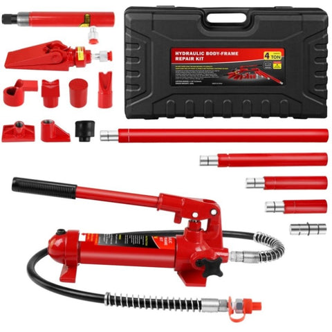 ZUN 4 Ton Porta Power Kit, Portable Hydraulic Jack with Oil Hose, Auto Body Frame Repair Kit with W1239P170232