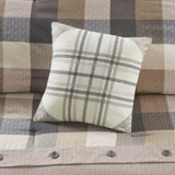 7 Piece Herringbone Comforter Set Neutral Cal King B03597192