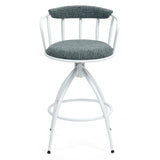 26'' Swivel Counter Height Bar Stool, Set of 2- Fabric Seat with Metal Frame, Modern Industrial 22087354