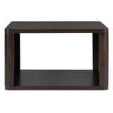 Square Coffee for Living Room in Dark Brown Farmhouse Coffee with Storage,2-Tier Center N735P242918D