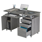 ZUN Complete Workstation Computer Desk with Storage, Grey 74539286