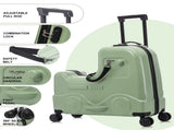 22 Inch Ride-on Suitcase for Kids & Teens, Toddler Travel Luggage with Seat, Spinner Wheels, Safety 11331487