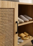 ZUN Modern Shoe-Storage Cabinet with Natural Rattan Mesh Door and Solid Wooden Handle 39.37inch W158183855