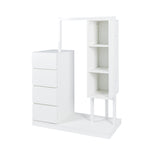 ZUN Wardrobe with Hanging Rack & Shelves, 4 Drawers Wardrobe with Storage Shelves for Bedroom, Wardrobe W331P235143