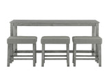 59 Inch Bar, Dining, Sofa with Power Outlet, 3 Upholstered Stools, 4 Piece Bar 81873014