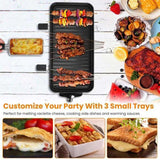 1500W Electric Indoor Grill 2 in 1 Electric BBQ Gill with Grill Net Removable Plate 5 Temperature 90269749