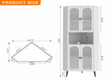 73'' Corner Cabinet, Metal Storage Cabinet with Doors and Adjustable Shelves, Corner Organizer W3387P450849