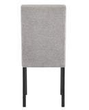 4pc Contemporary Parson Style Chairs Black Frame Upholstered Padded Soft Textured Gray Fabric Wooden B011P243251