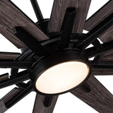 ZUN 72 in.Integarted LED Large Black Double Finish Ceiling Fan with Remote Control W1367P187092