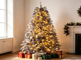 6FT Gray Pre-Lit Feather Style Christmas Tree, , 430 Branch Tips, 200 Warm White LEDs, Hinged 09425013