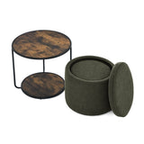 Ottoman, multi-functional combination set table Ottoman, combination of Ottoman and table, with drum W487P243610