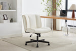 ZUN Armless Desk Chairs with Wheels Office Chair Vanity Chair with Technical Cloth Adjustable Swivel W2725P207683