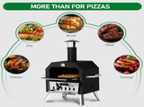 Outdoor Pizza Oven Wood Fired 2-Layer Pizza Ovens Outside Pizza Maker with Stone, Removable Cooking 87975879