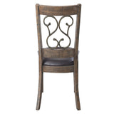 Weathered Cherry and Black Open Back Side Chairs B062P186536
