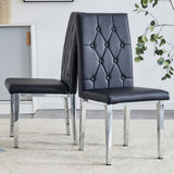 ZUN 2 piece set of black armless dining chairs brings a touch of elegance and mystery to the dining area W1151132022