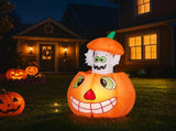 2.8 FT Halloween Inflatables Animated Pumpkin Ghost, Outdoor Decorations Blow Up Yard Decor with 71102192