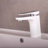 DAX Single Handle Bathroom Faucet White Finish B2702P227033