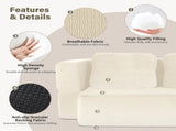 Convertible Sofa Bed with Blanket, Boneless Cloud Couch Queen Scott Fabric for Living Room Bedroom, 40160408