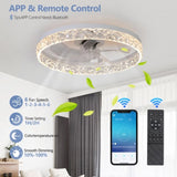 ZUN Modern Acrylic Ceiling Fan Light with Remote Control, Dimmable LED Chandelier, 6-Speed Adjustable, W1340P200008