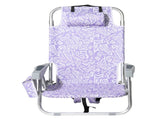 1 PCS Aluminum Beach Chair, 8.5 Inch Seat Height Purple Tribal Pattern, Adjustable Folding Chair 27973708