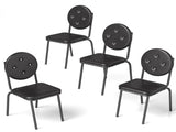 4-piece bar stools, faux leather dining chairs with waterproof surface and metal legs, easy to W2167P206039