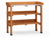 Outdoor Garden Potting Bench Table, Wooden Horticulture Planting Worstation with Metal Tabletop, 2 57354532