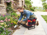 Black 2-in-1 Garden Folding Stool Kneeler, 300LBS Capacity & Built-in Tool Pouch, Comfortable EVA 65032449