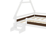 Full House Platform Bed with Stairs, Solid Wood Twin Bed Frame, Low Profile and Childlike Fun W1580P354720