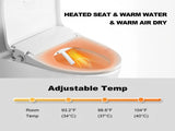 Smart Bidet Toilet Seat with Side Knob Adjustable Heated Seat with Water Temperature and Pressure W3598P451107